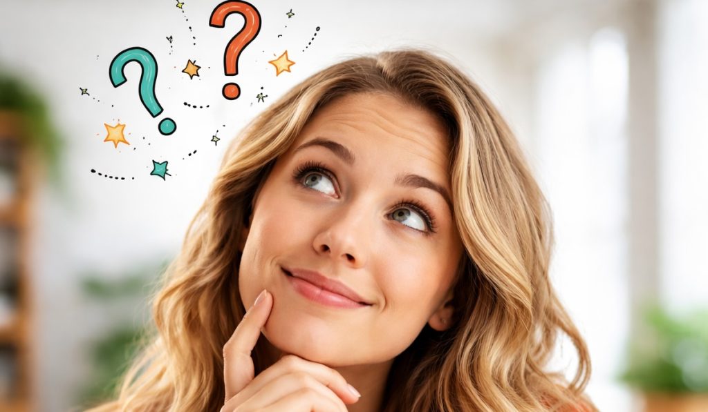 Person looking thoughtful and puzzled while experiencing déjà vu